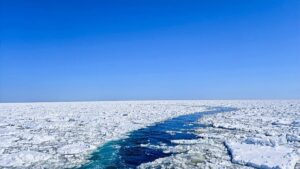 北海道網走市の流氷：網走の流氷は例年1月中旬〜3月下旬にオホーツク海を埋め尽くし、砕氷船から間近に体感できる絶景です。